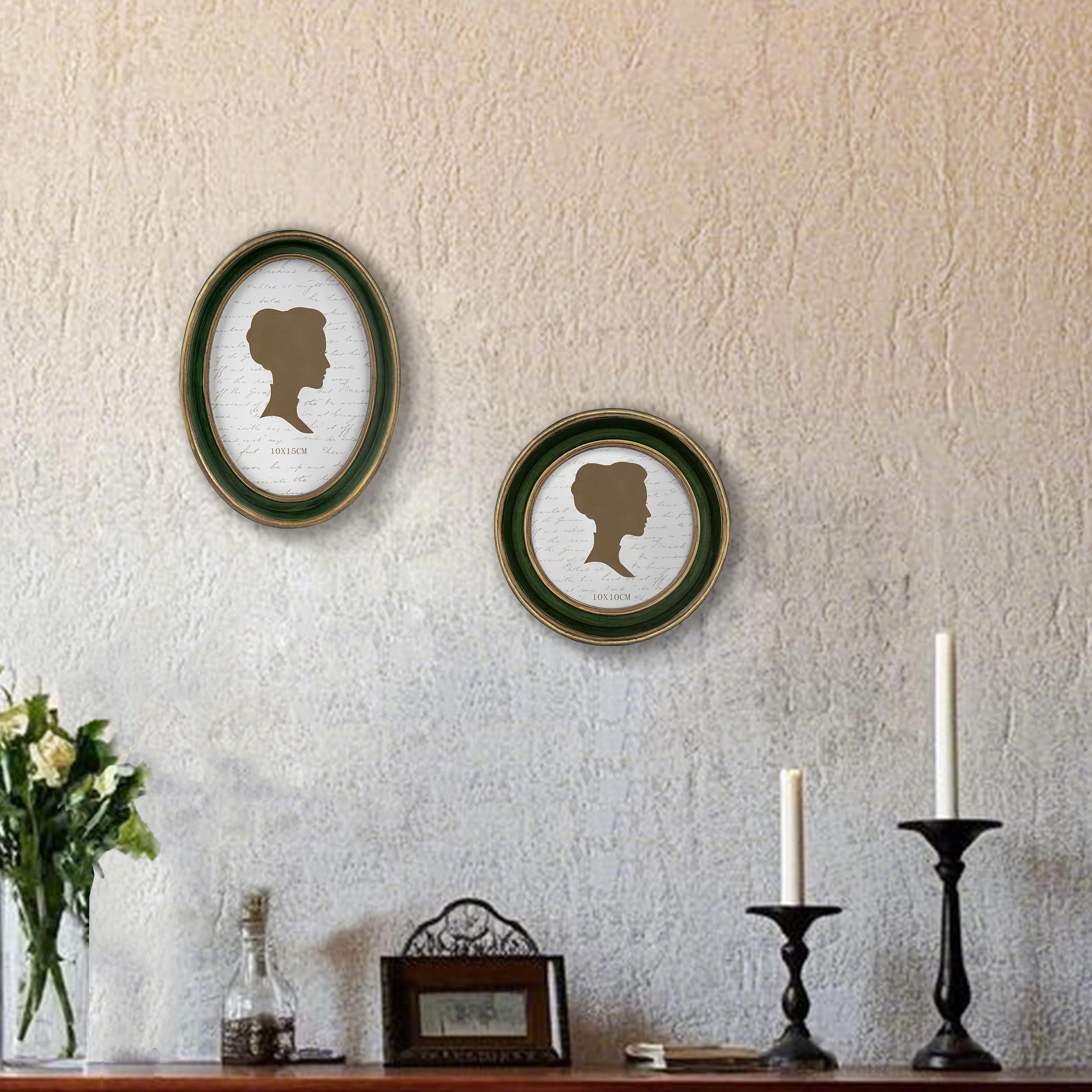 AELS 4x4 Inch Vintage Picture Frame, Elegant Antique Photo Frames with Glass Front, Photo Display, Tabletop Wall Hanging, Gift I